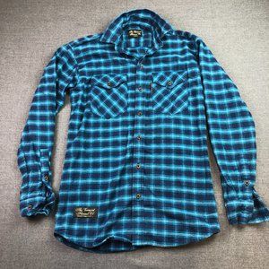 Vermont Flannel Co Shirt Mens Extra Small Blue Plaid Long Sleeve Button Up USA